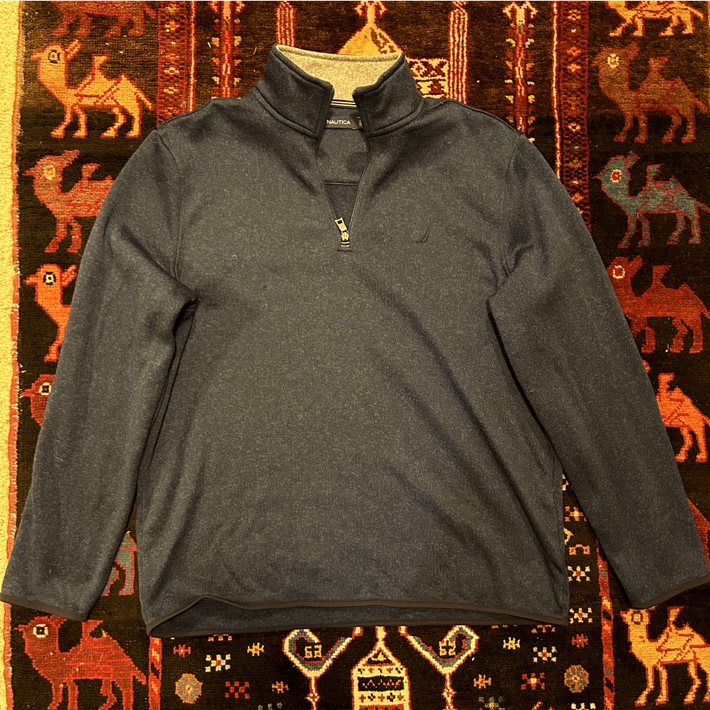 Blue XL Nautica Zip-Up Sweater